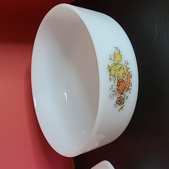 Vintage Milk Glass Style White & Floral Bakeware & Bowl - Picture 3 of 9